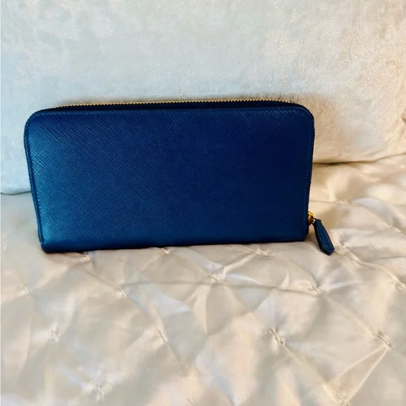 Prada Vibrant Blue Saffiano Wallet